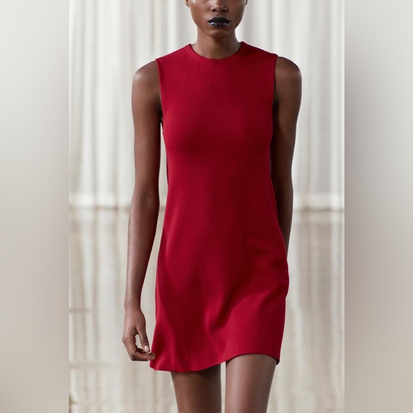ZARA PLAIN KNIT MINI DRESS - Picture 2 of 11